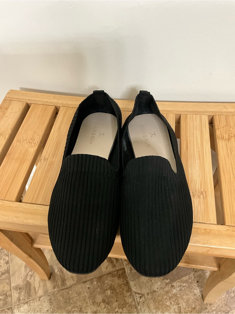 Danskin Black Ribbed Knit Slip-On Flats - Picture 5 of 6